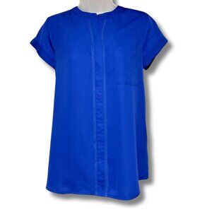 Simply Vera Wang Short Sleeve Blue Popover Tunic Top | Small